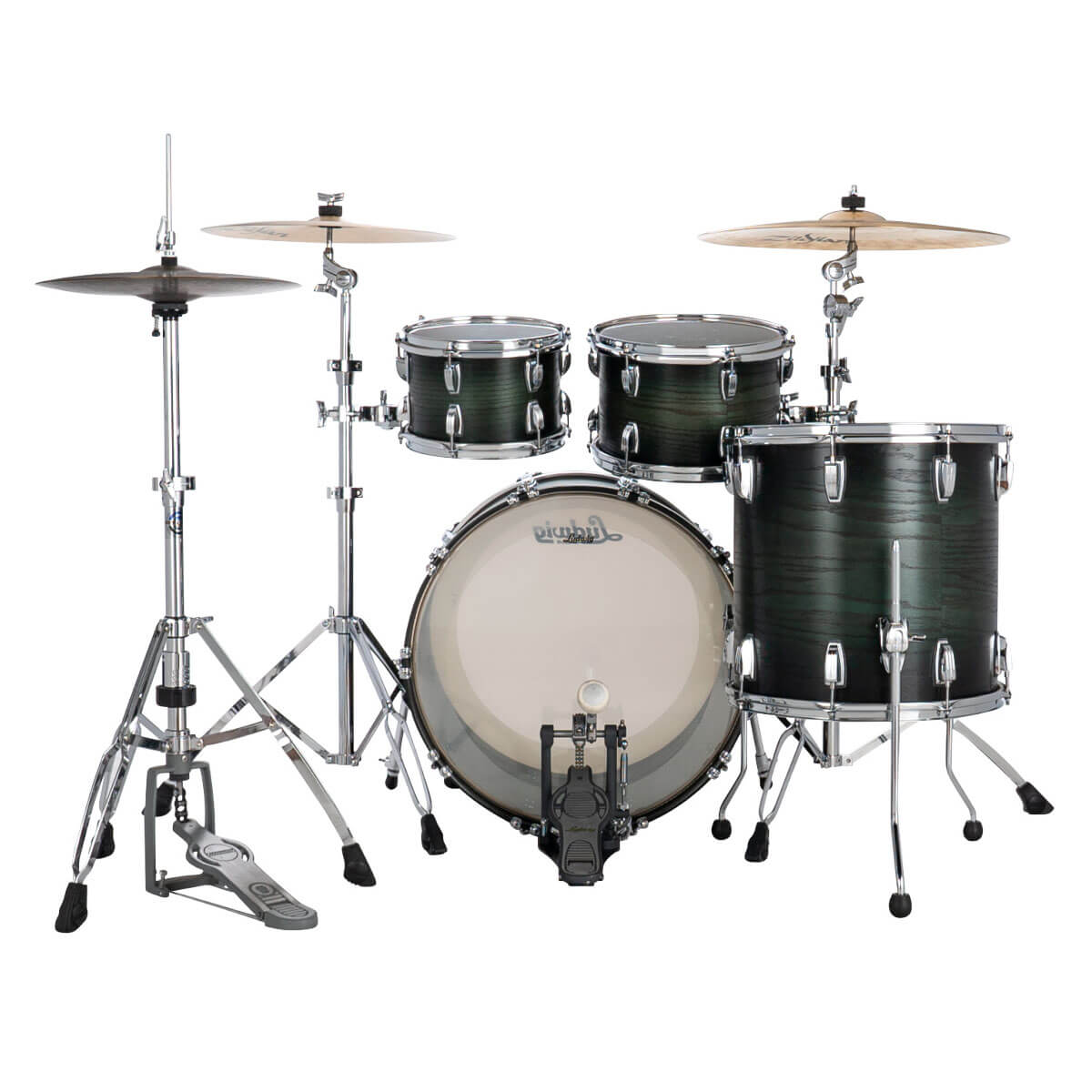 Ludwig Classic Oak 4pc Drum Set Green Burst 22/10/12/16 - Drum Center Of Portsmouth