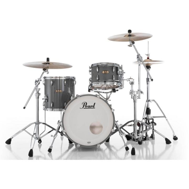 Pearl Masters Maple Pure 3pc Drum Set 20/12/14 w/L-Bracket R2 Mounts Putty Gray