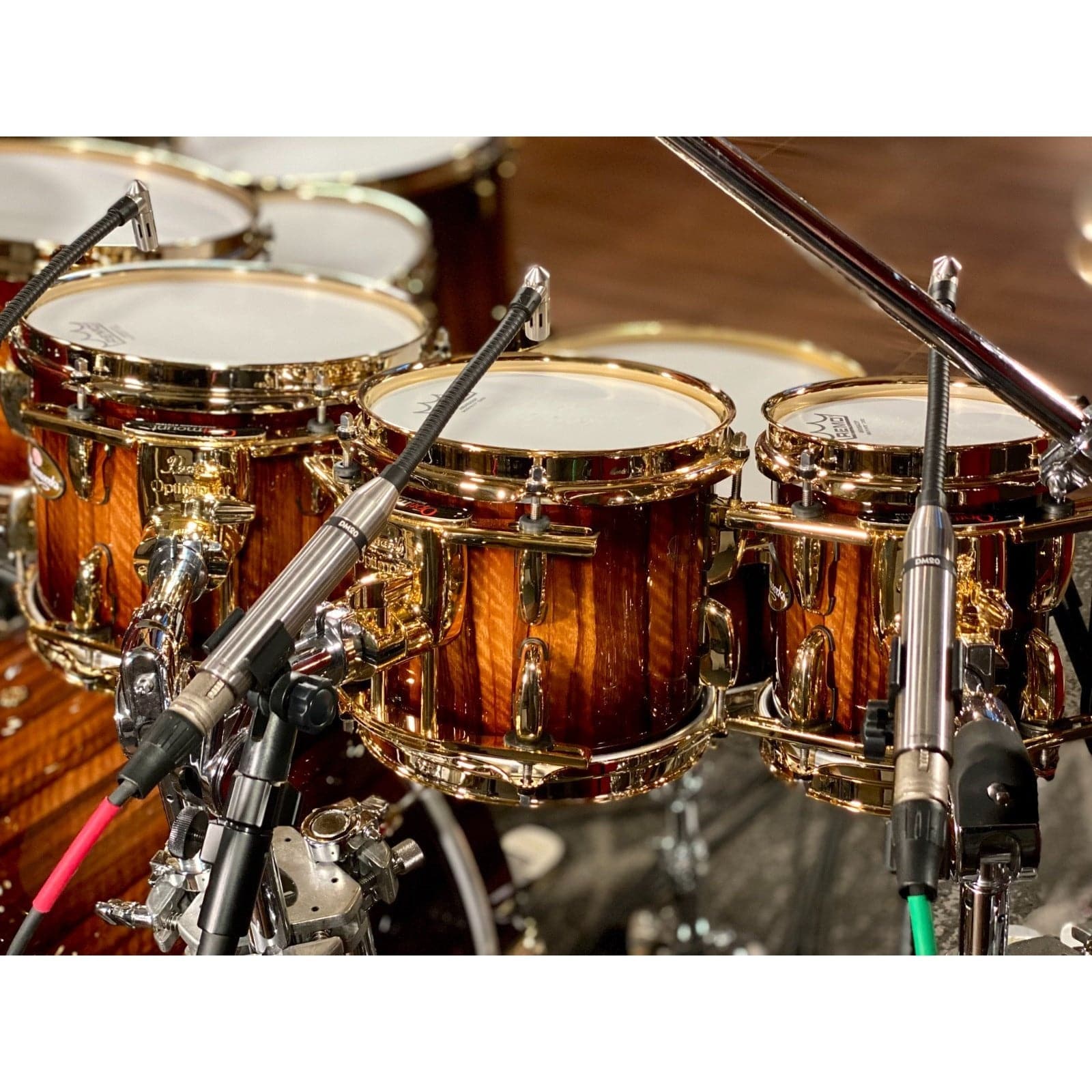 Pearl Masterworks 8pc sTODDio Drum Set Limba Burst w/Gold Hardware