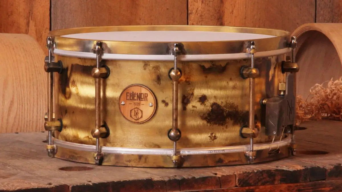 Noble & Cooley Ebenor Primitive Brass Snare Drum 14x6.5 - Drum Center Of Portsmouth