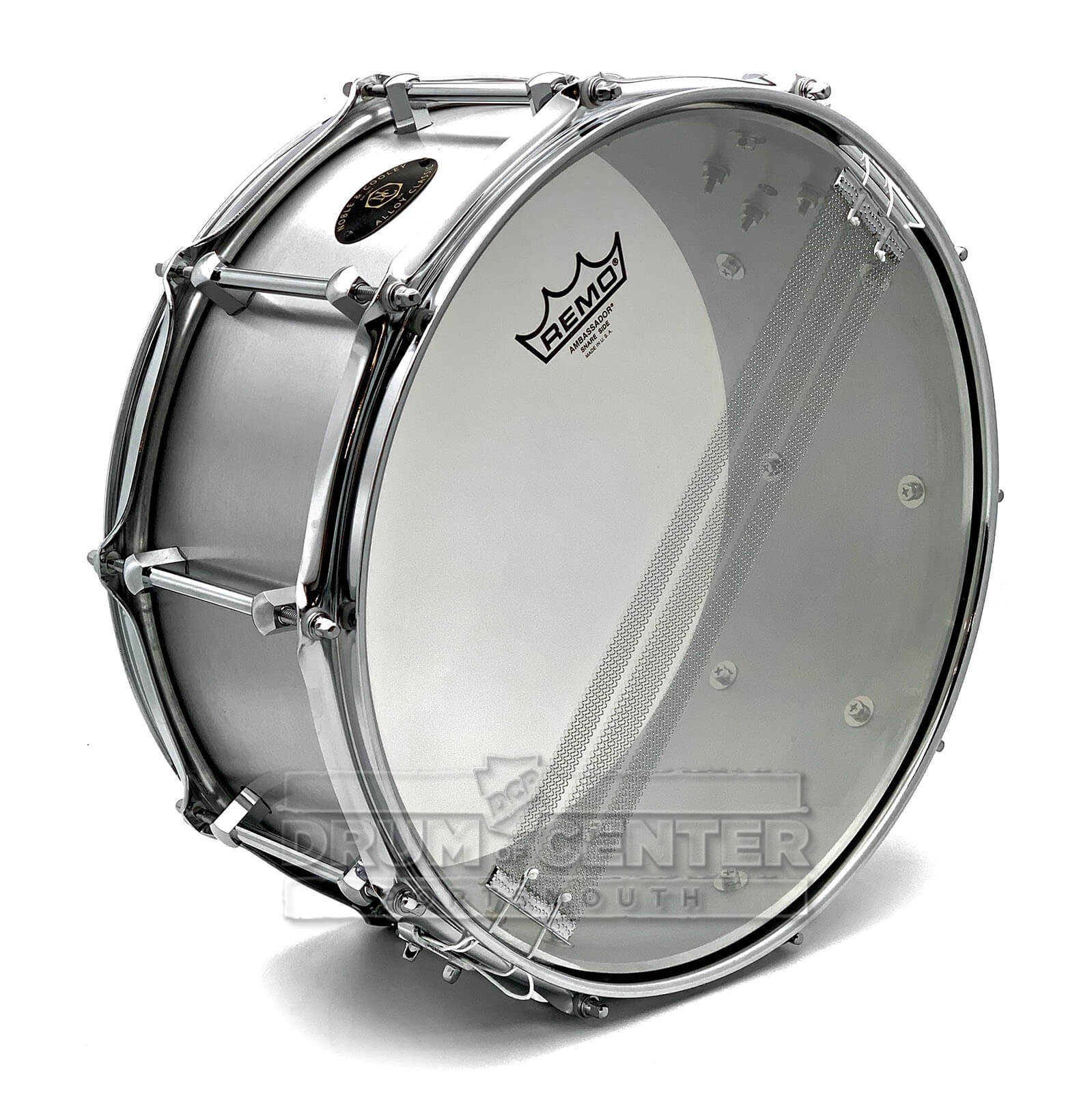 Silver Chrome Snare Drum With Sticks Instrument On White