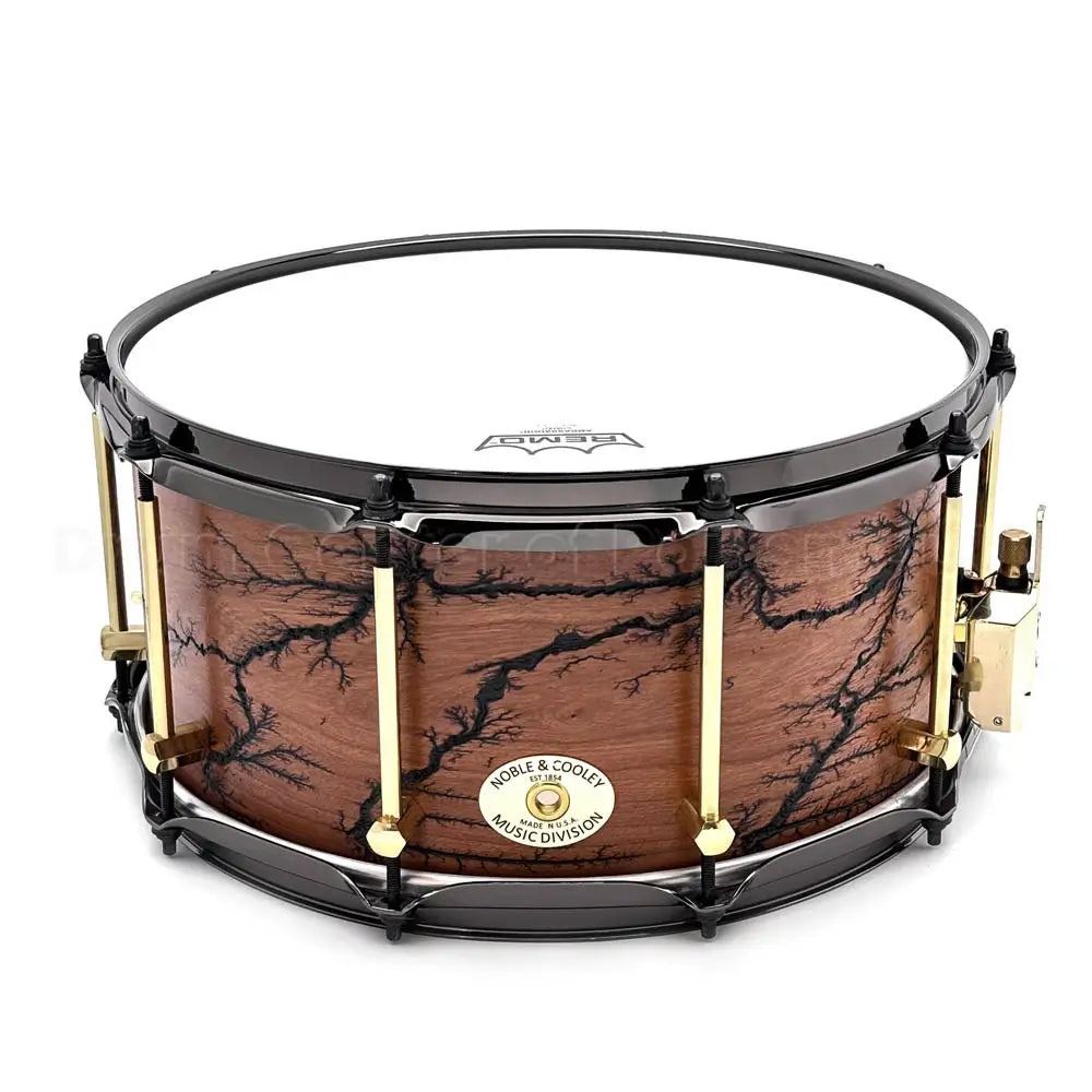 Noble & Cooley Solid Shell Classic Cherry Snare Drum 14x7 w/Fractal Pattern - Drum Center Of Portsmouth