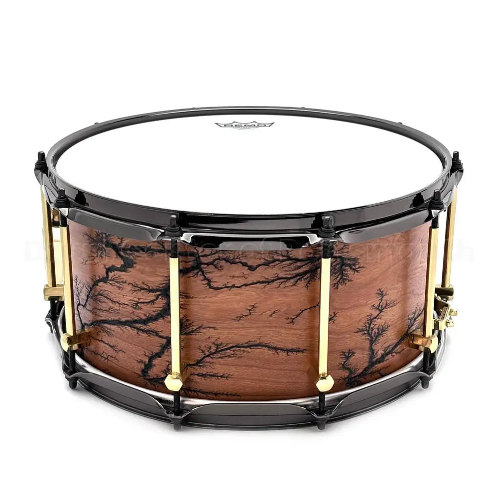 Noble & Cooley Solid Shell Classic Cherry Snare Drum 14x7 w/Fractal Pattern - Drum Center Of Portsmouth