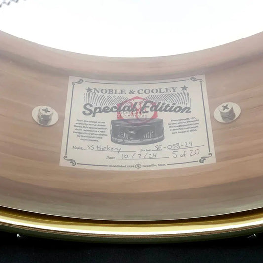 Noble & Cooley Solid Shell Classic Limited Edition Hickory Snare Drum 14x5 - Drum Center Of Portsmouth