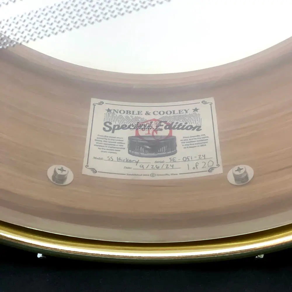Noble & Cooley Solid Shell Classic Limited Edition Hickory Snare Drum 14x6 - Drum Center Of Portsmouth