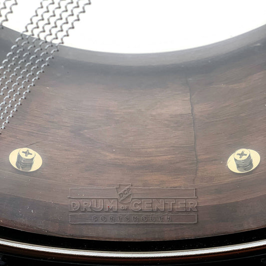 Noble & Cooley Solid Shell Classic Walnut Snare Drum 14x6 Matte Black w/Brass Hardware - Drum Center Of Portsmouth