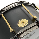 Noble & Cooley Solid Shell Classic Walnut Snare Drum 14x7 Matte Black w/Brass Hardware - Drum Center Of Portsmouth