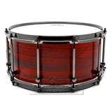 Noble & Cooley Solid Shell Classic Walnut Snare Drum 14x7 Trans Red Super Matte w/Black Hw - Drum Center Of Portsmouth