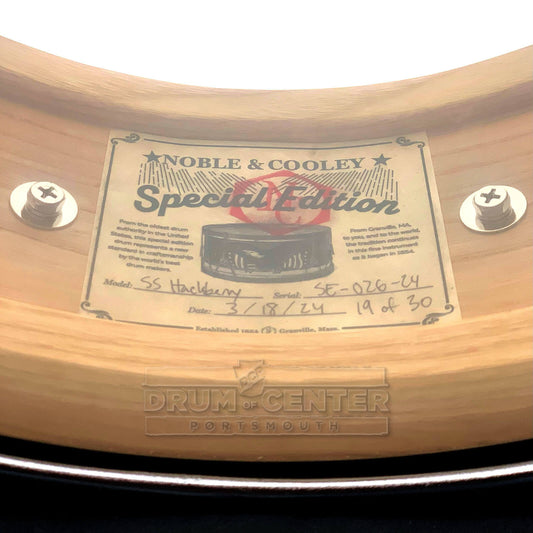 Noble & Cooley Solid Shell Classic Limited Edition Hackberry Snare Drum 14x5 - Drum Center Of Portsmouth