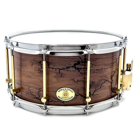 Noble & Cooley Solid Shell Classic Walnut Snare Drum 14x7 w/Fractal Pattern - Drum Center Of Portsmouth