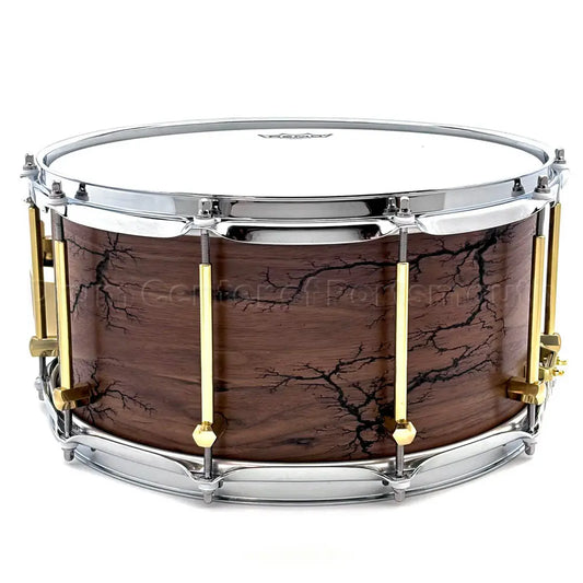 Noble & Cooley Solid Shell Classic Walnut Snare Drum 14x7 w/Fractal Pattern - Drum Center Of Portsmouth
