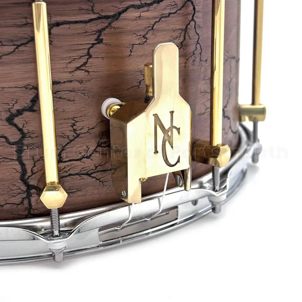 Noble & Cooley Solid Shell Classic Walnut Snare Drum 14x7 w/Fractal Pattern - Drum Center Of Portsmouth
