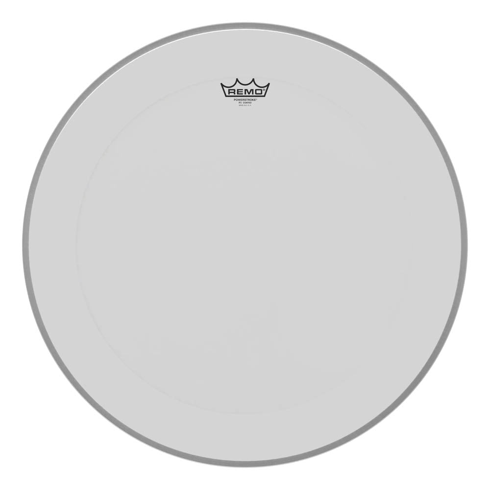 Remo Powerstroke P3 Coated Bass Drumhead 24" No Stripe, w/Impact Patch - Drum Center Of Portsmouth