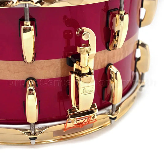 Pearl Masterworks Artisan Maple/Mahogany Snare Drum 14x7 Banded Red Curly Maple - Drum Center Of Portsmouth