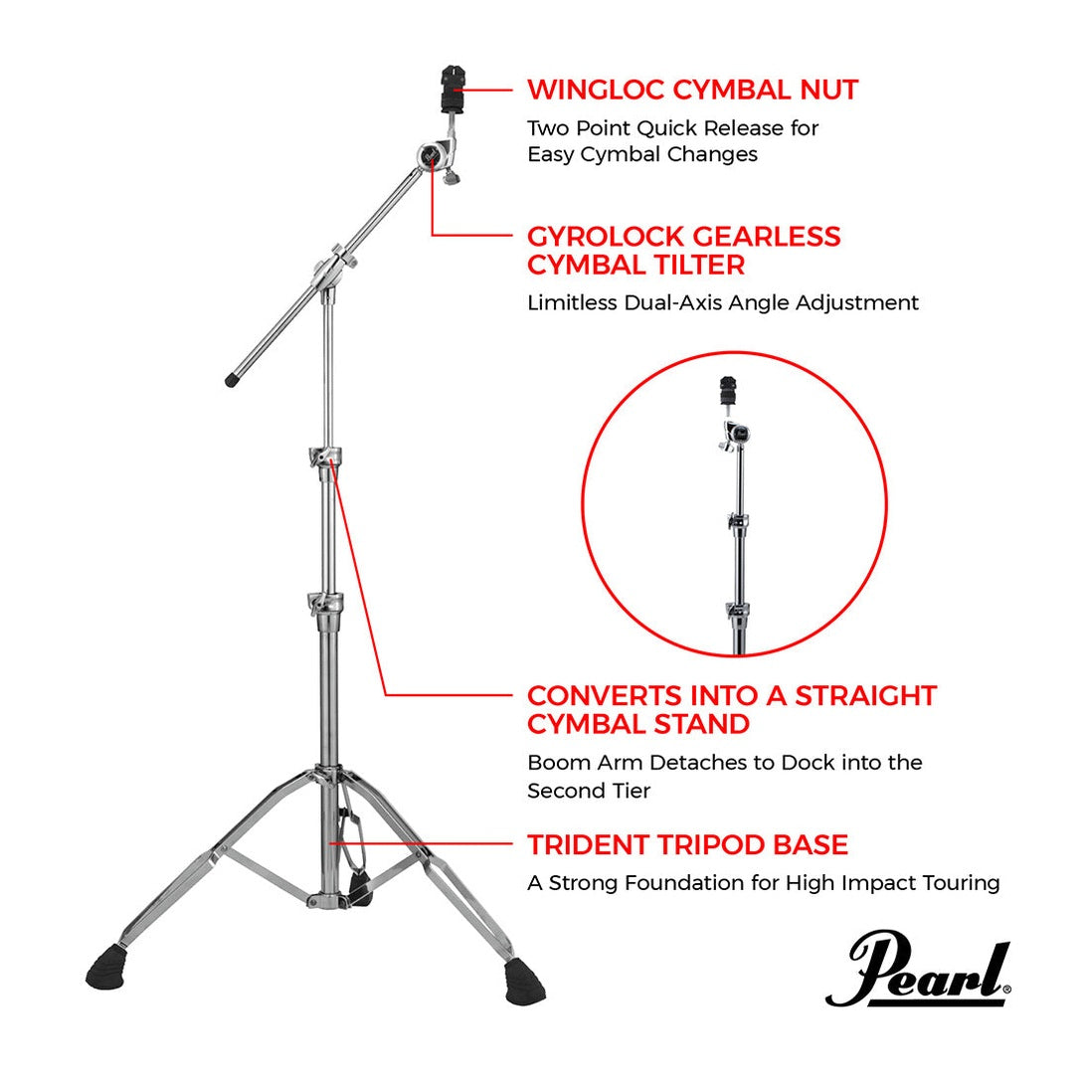 Pearl B1030 Boom Cymbal Stand - Drum Center Of Portsmouth