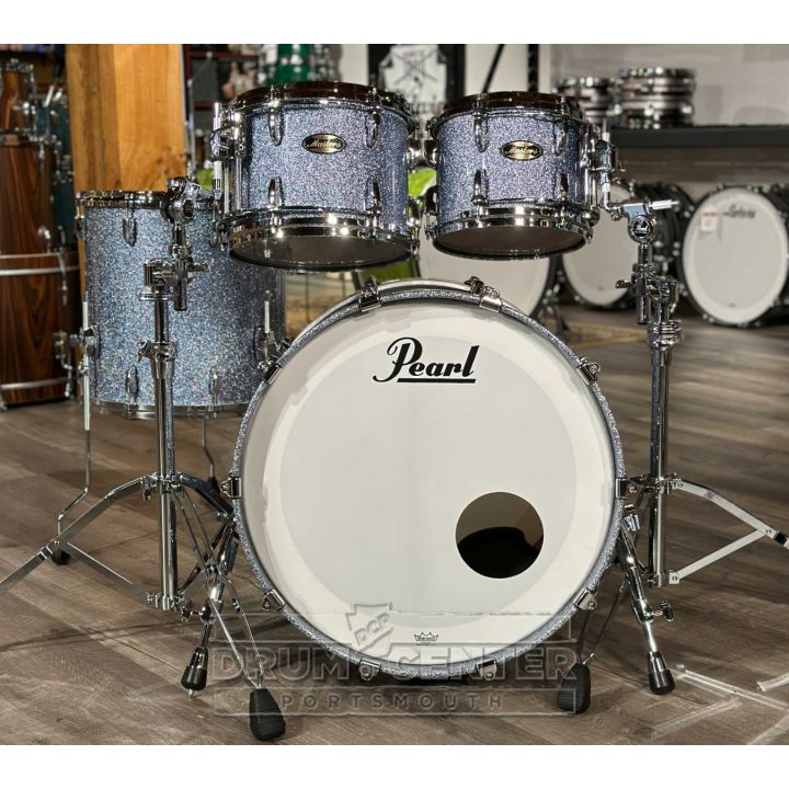 Pearl Masters Maple/Gum 4pc Drum Set 22/10/12/16 w/L-Bracket R2 Mounts Crystal Rain