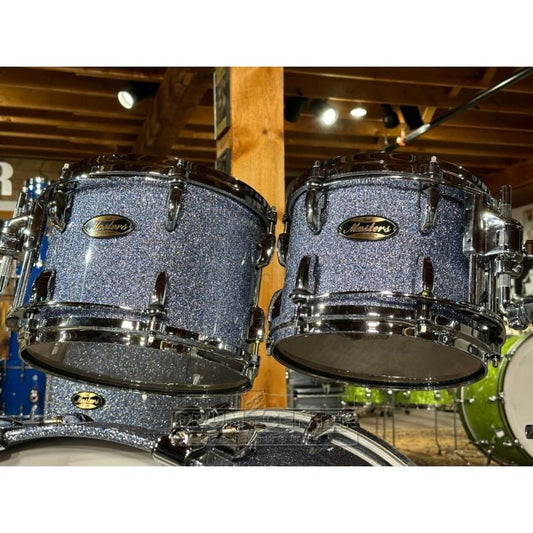 Pearl Masters Maple/Gum 4pc Drum Set w/L-Bracket R2 Mounts Crystal Rain 22/10/12/16 - Drum Center Of Portsmouth