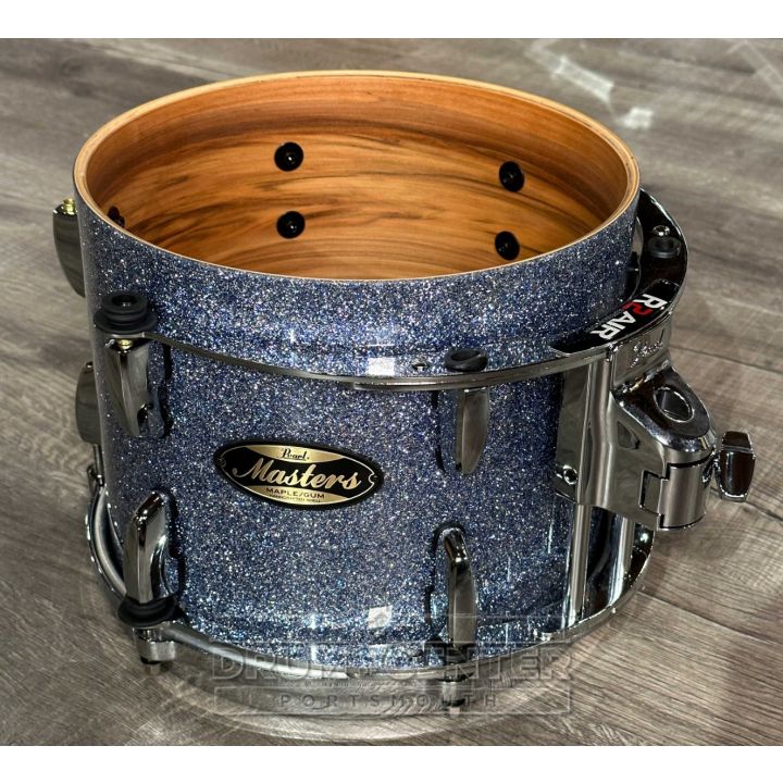 Pearl Masters Maple/Gum 4pc Drum Set w/L-Bracket R2 Mounts Crystal Rain 22/10/12/16 - Drum Center Of Portsmouth
