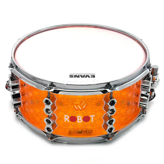 Robot Drum Company Asanoha Snare Drum 14x6.5 Amber Acrylic - Drum Center Of Portsmouth