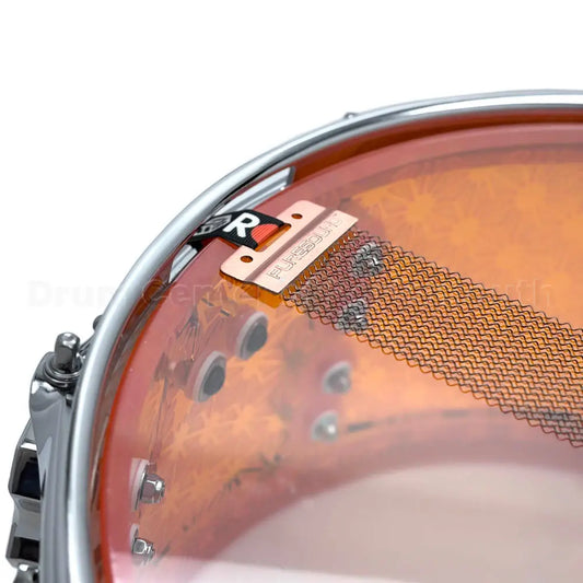 Robot Drum Company Asanoha Snare Drum 14x6.5 Amber Acrylic - Drum Center Of Portsmouth