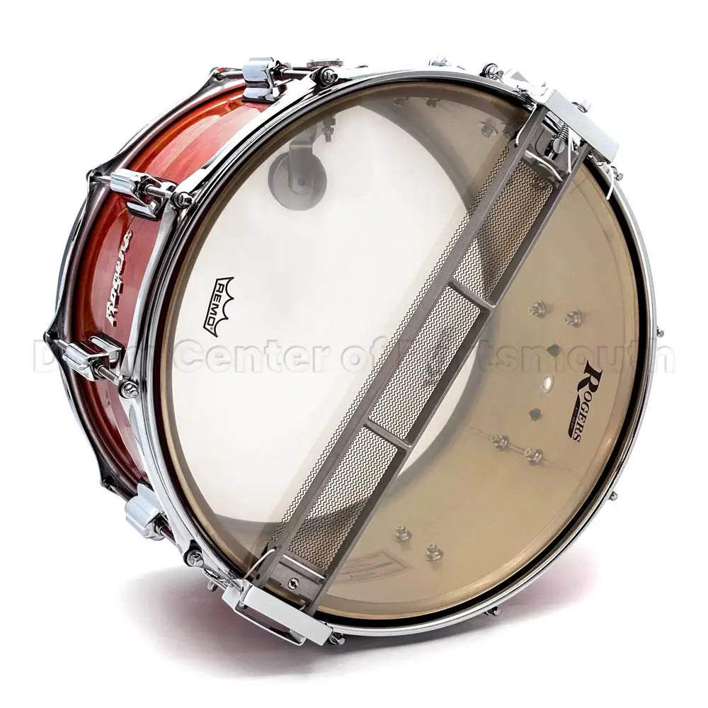 Rogers Dyna-Sonic 7-Line Brass Snare Drum 14x8 Orange Alcohol Ink - Drum Center Of Portsmouth