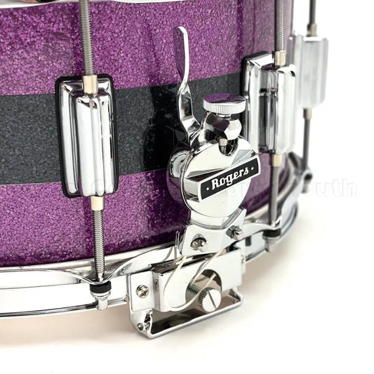 Rogers Dyna-Sonic Snare Drum 14x6.5 Purple & Black Sparkle - Drum Center Of Portsmouth