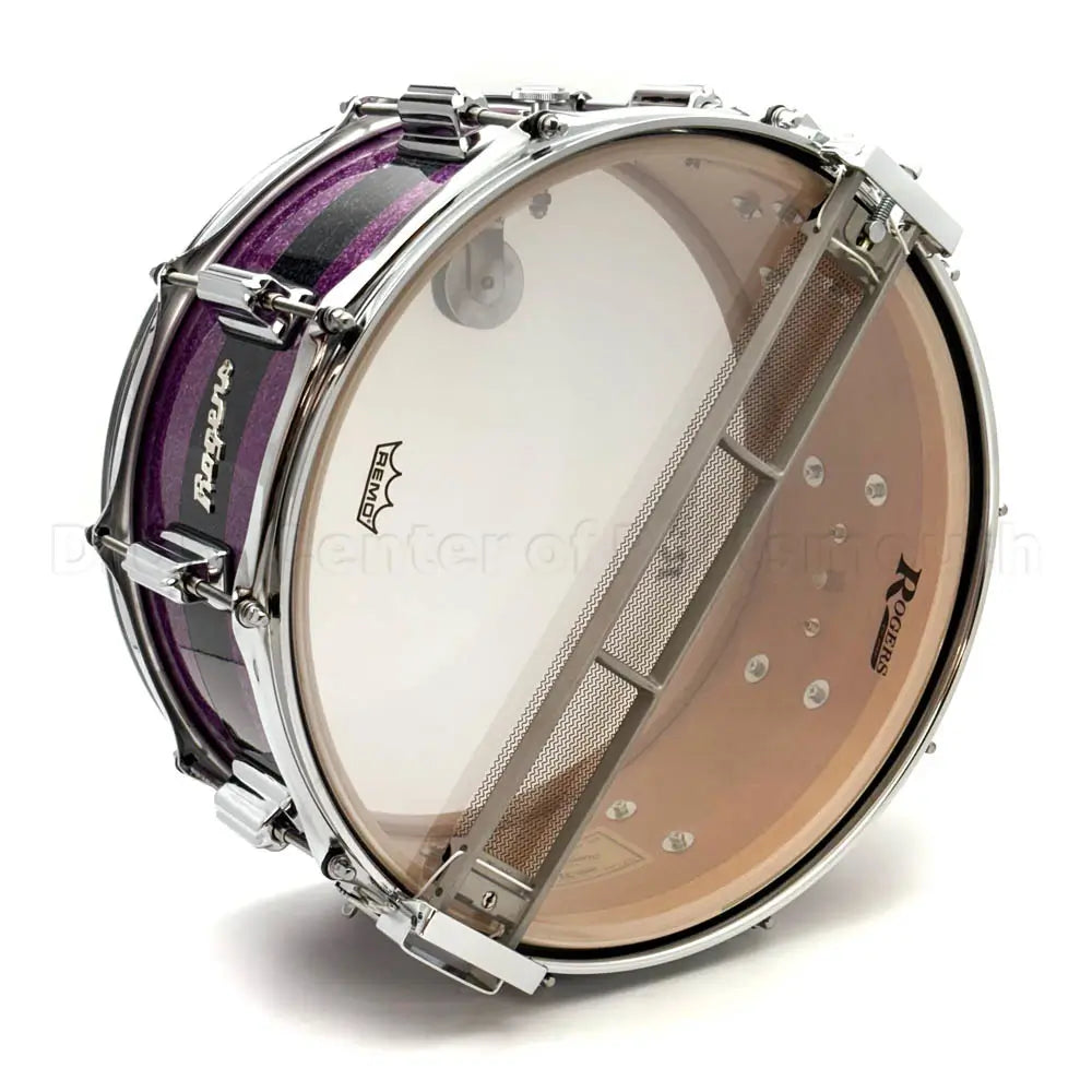 Rogers Dyna-Sonic Snare Drum 14x6.5 Purple & Black Sparkle - Drum Center Of Portsmouth