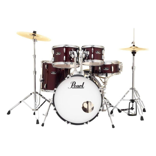 Pearl Roadshow 5 Piece Drum Set With Hardware & Cymbals - Wine Red