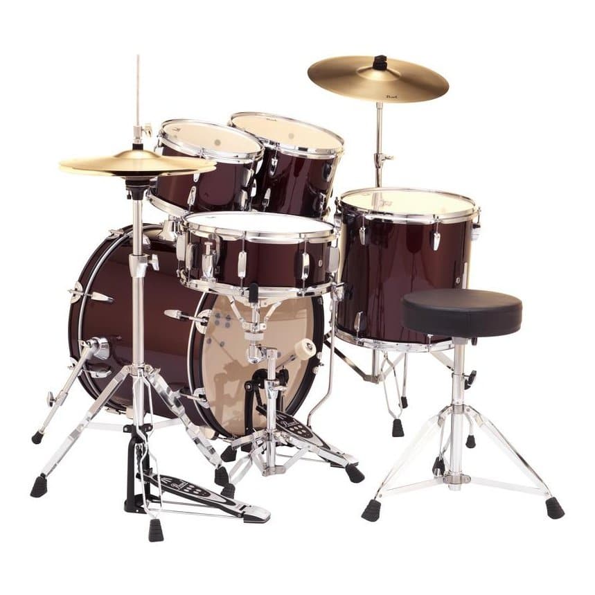 Pearl Roadshow 5 Piece Drum Set With Hardware & Cymbals - Wine Red