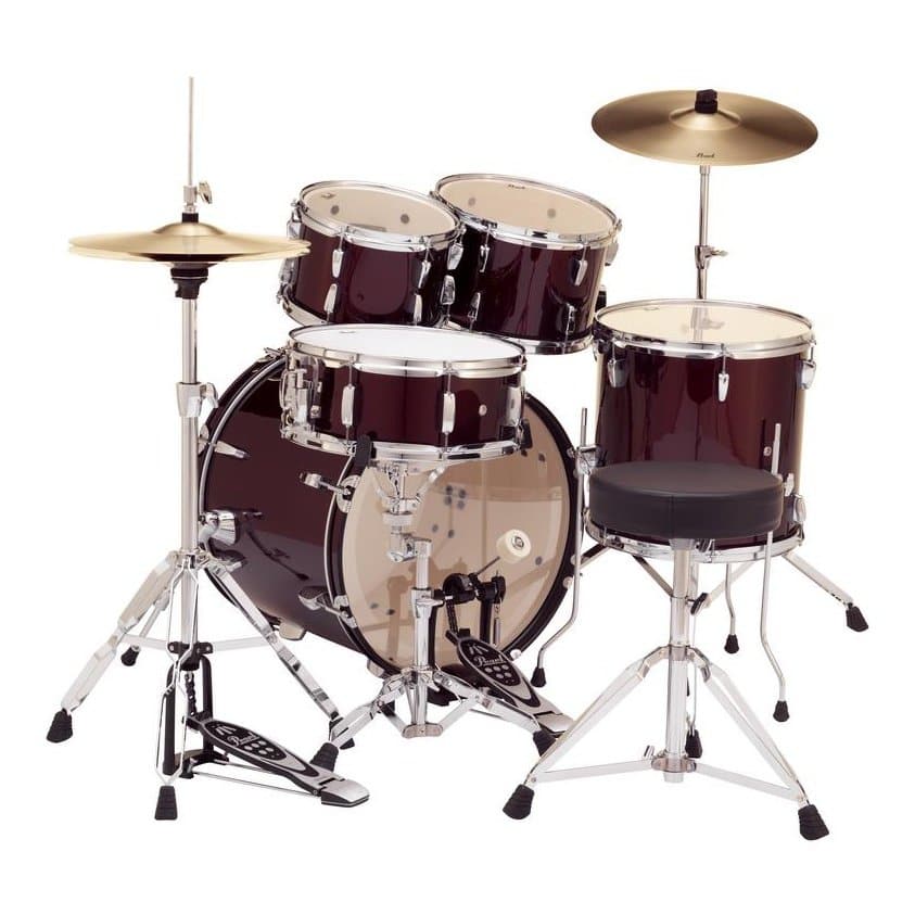 Pearl Roadshow 5 Piece Drum Set With Hardware & Cymbals - Wine Red