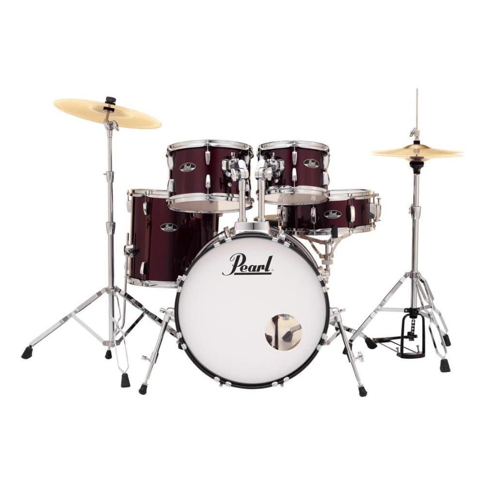 Pearl Roadshow 5 Piece Drum Set With Hardware & Cymbals - Wine Red
