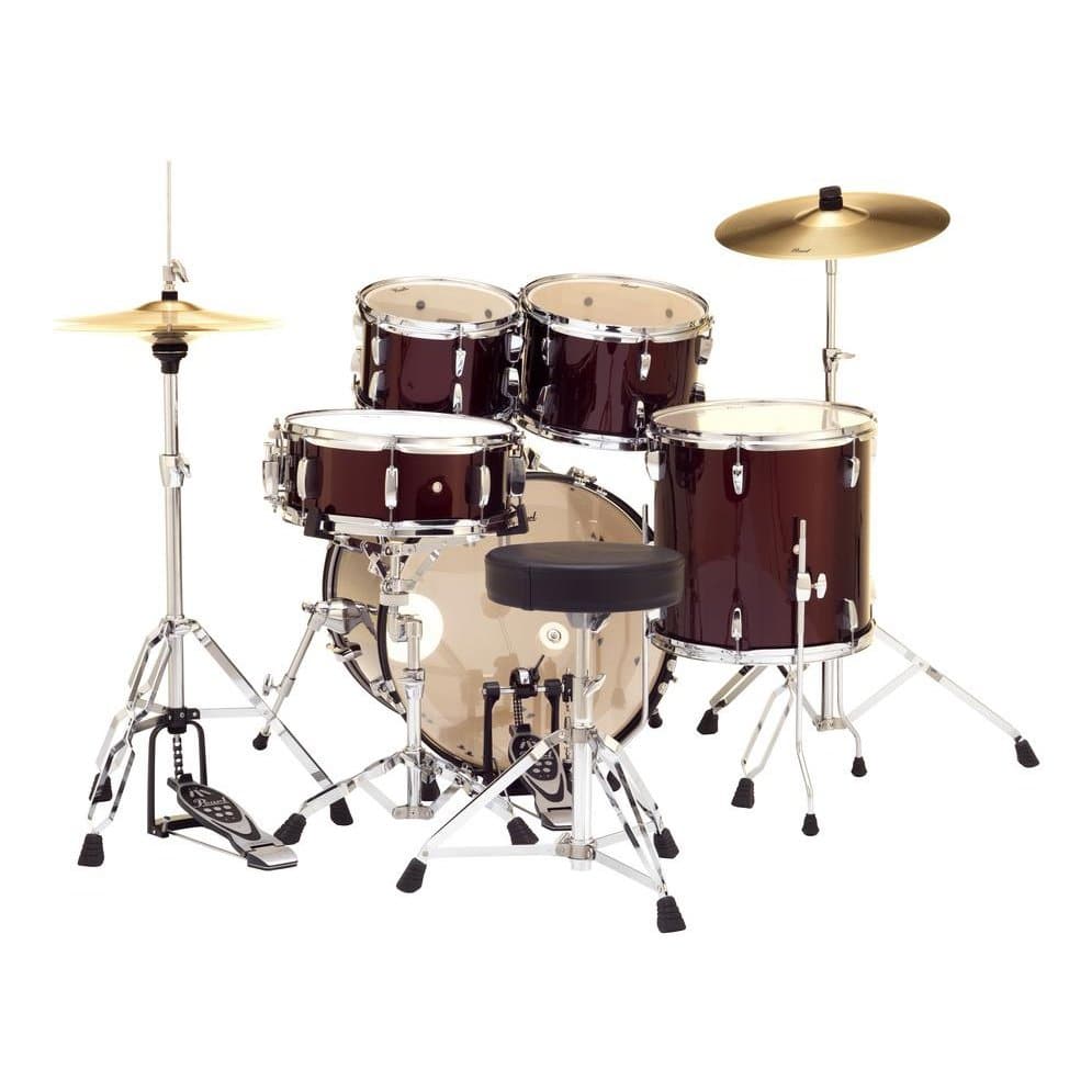 Pearl Roadshow 5 Piece Drum Set With Hardware & Cymbals - Wine Red