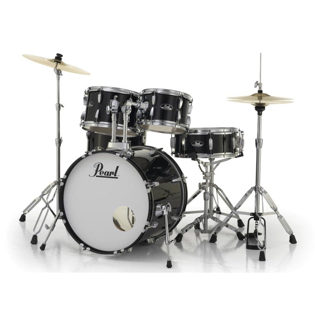 Pearl Roadshow 5 Piece Drum Set With Hardware & Cymbals - Jet Black - RS505C/C31