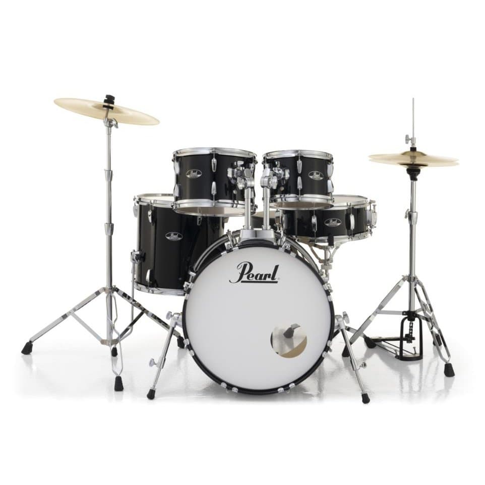 Pearl Roadshow 5 Piece Drum Set With Hardware & Cymbals - Jet Black - RS505C/C31