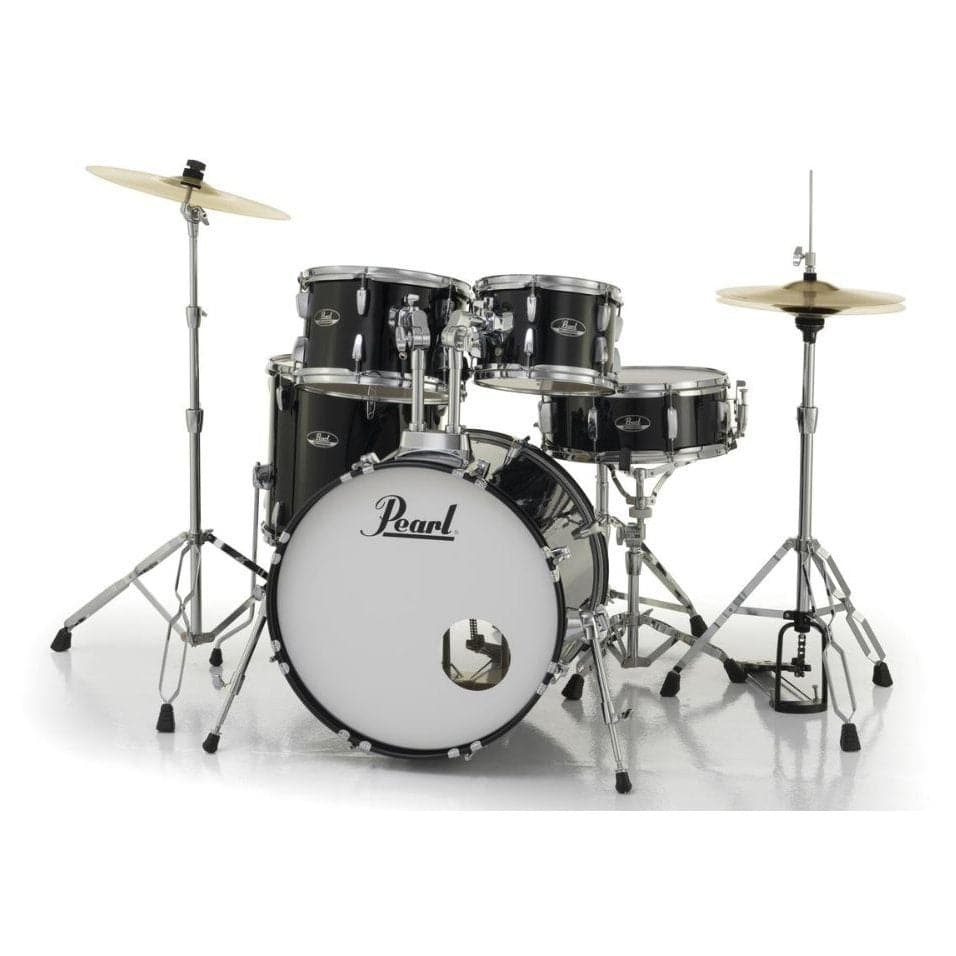 Pearl Roadshow 5 Piece Drum Set With Hardware & Cymbals - Jet Black - RS505C/C31