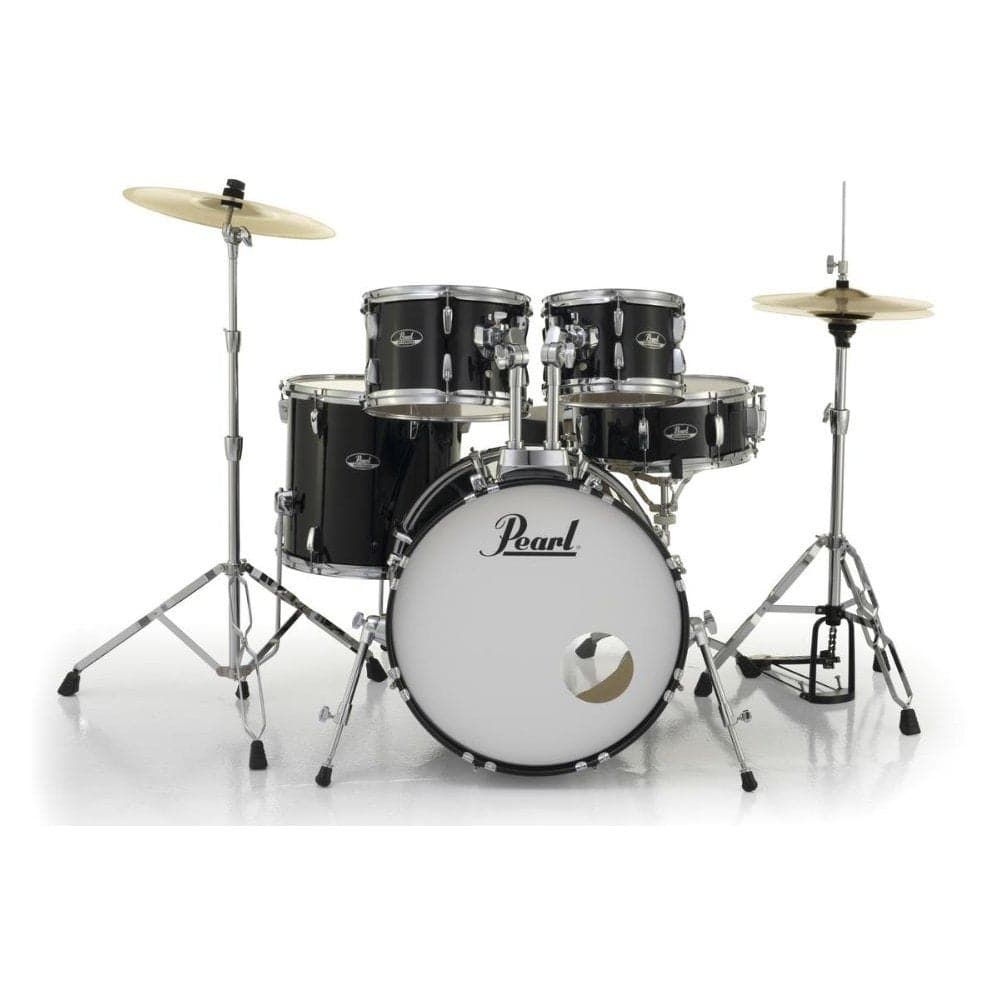 Pearl Roadshow 5 Piece Drum Set With Hardware & Cymbals - Jet Black - RS505C/C31