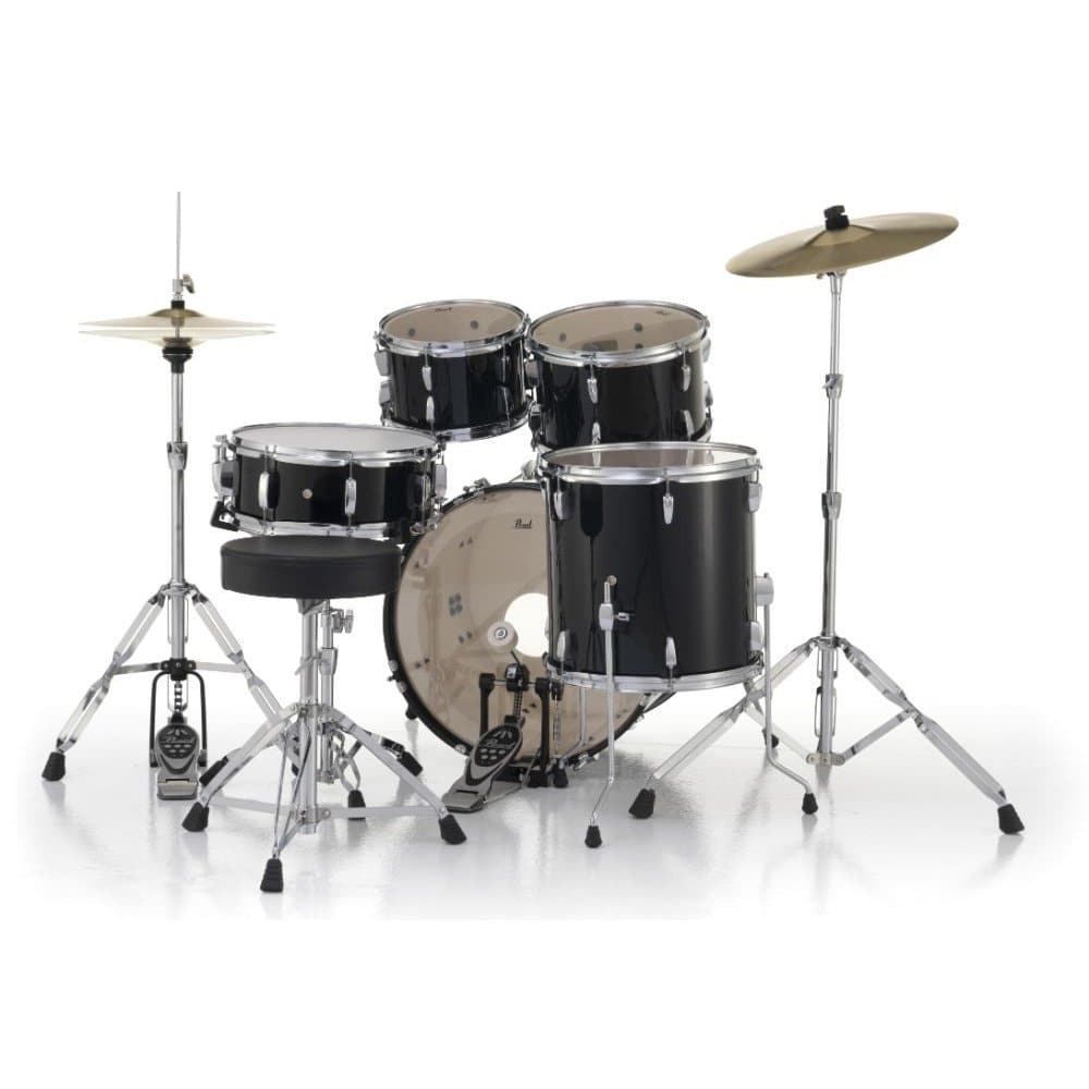 Pearl Roadshow 5 Piece Drum Set With Hardware & Cymbals - Jet Black - RS505C/C31