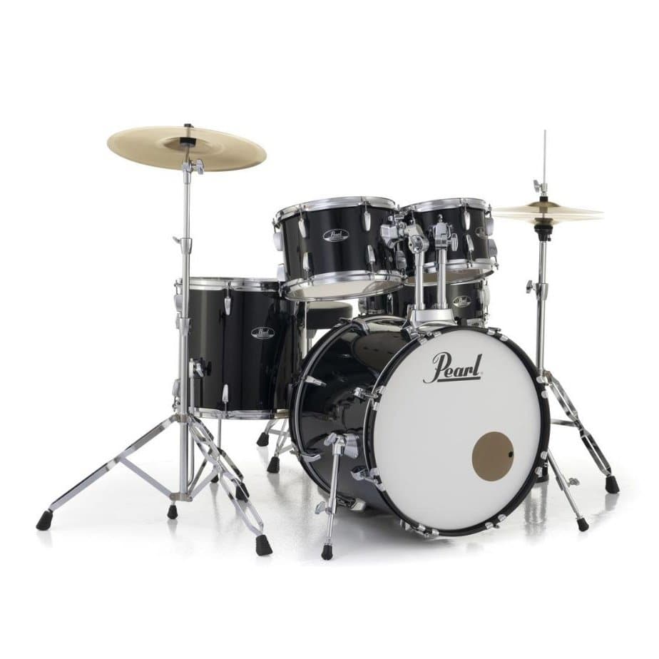 Pearl Roadshow 5 Piece Drum Set With Hardware & Cymbals - Jet Black - RS505C/C31