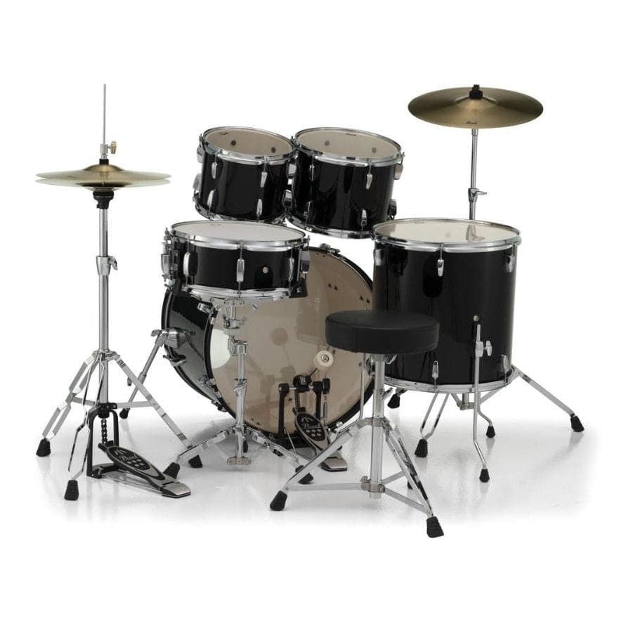 Pearl Roadshow 5 Piece Drum Set With Hardware & Cymbals - Jet Black RS525SC/C31