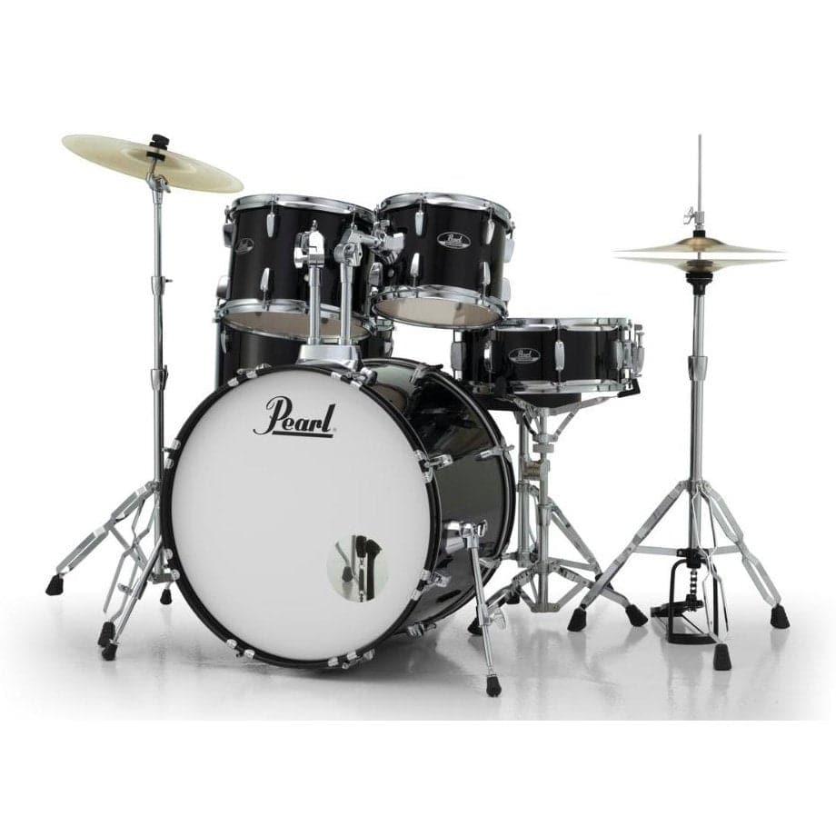 Pearl Roadshow 5pc Drum Set w/BRD1 Cymbals & FREE Cymbal Stand Jet Black - Drum Center Of Portsmouth