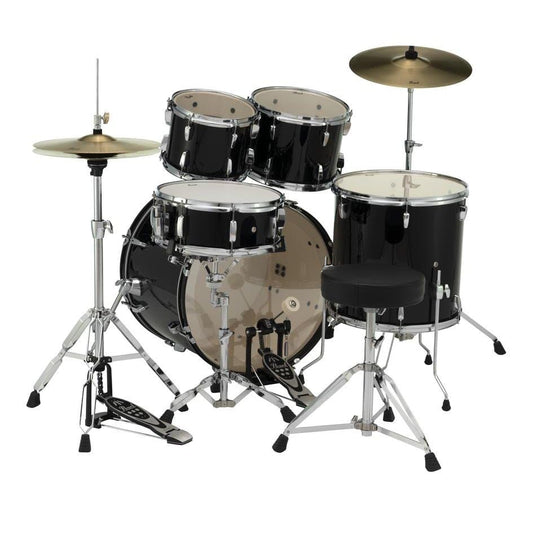 Pearl Roadshow 5pc Drum Set w/BRD1 Cymbals & FREE Cymbal Stand Jet Black - Drum Center Of Portsmouth