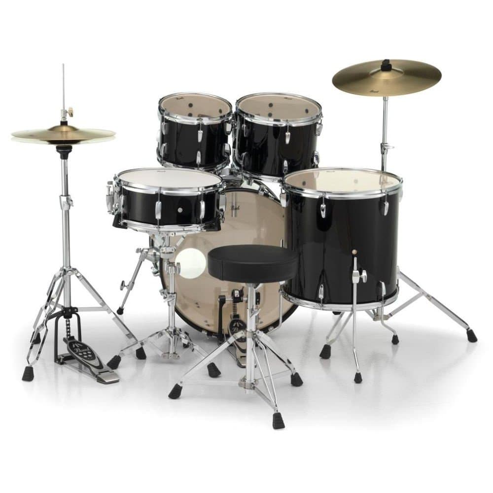Pearl Roadshow 5pc Drum Set w/BRD1 Cymbals & FREE Cymbal Stand Jet Black - Drum Center Of Portsmouth