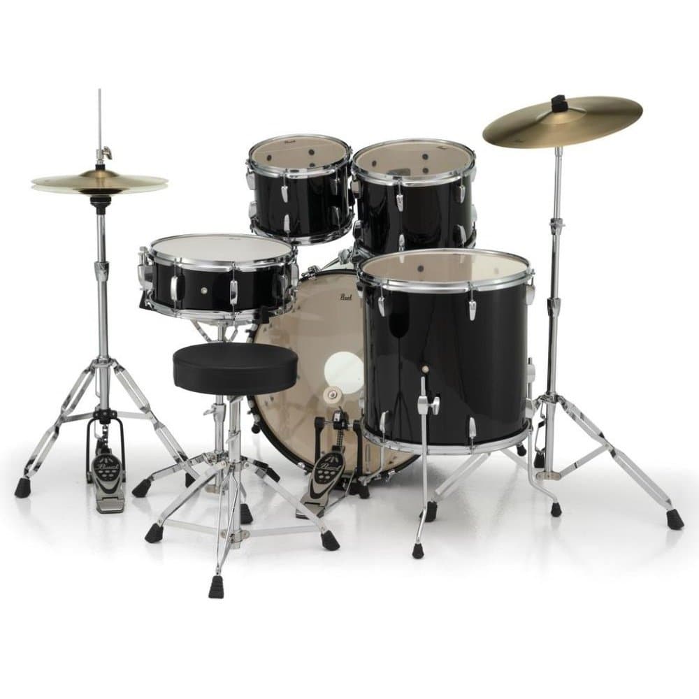 Pearl Roadshow 5 Piece Drum Set With Hardware & Cymbals - Jet Black RS525SC/C31