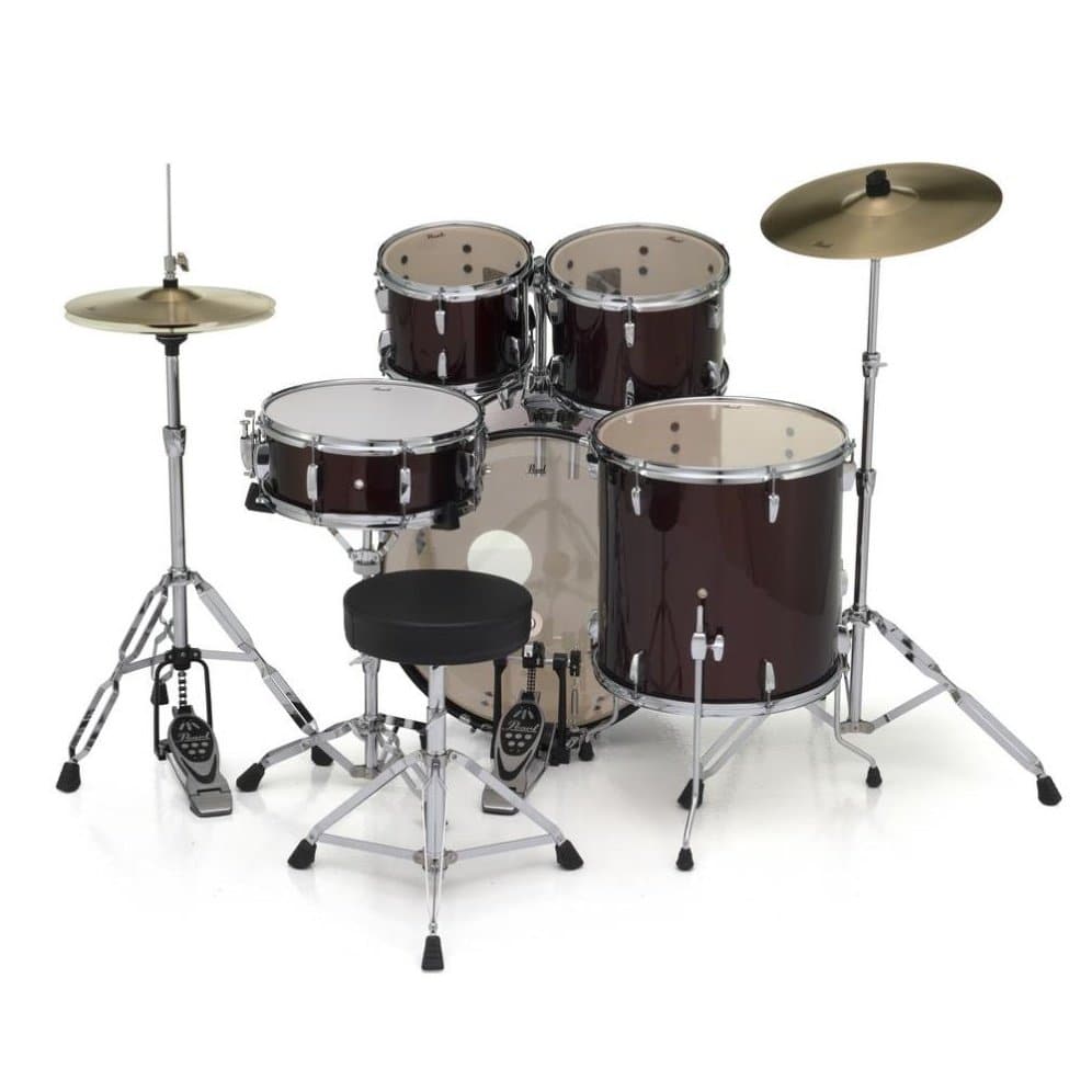 Pearl Roadshow 5 Piece Drum Set With Hardware & Cymbals - Wine Red