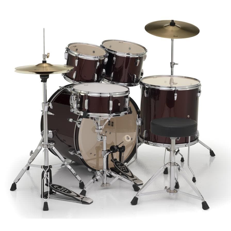 Pearl Roadshow 5 Piece Drum Set With Hardware & Cymbals - Wine Red