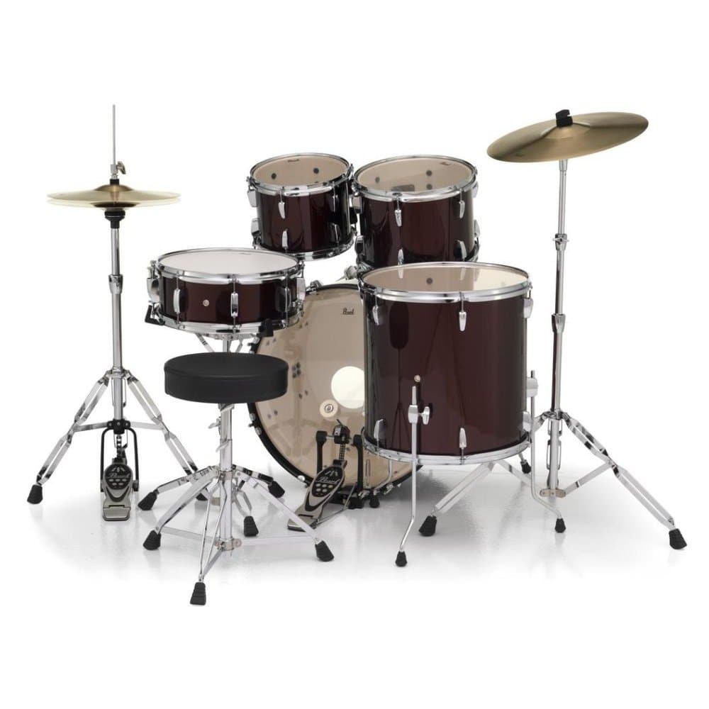 Pearl Roadshow 5 Piece Drum Set With Hardware & Cymbals - Wine Red