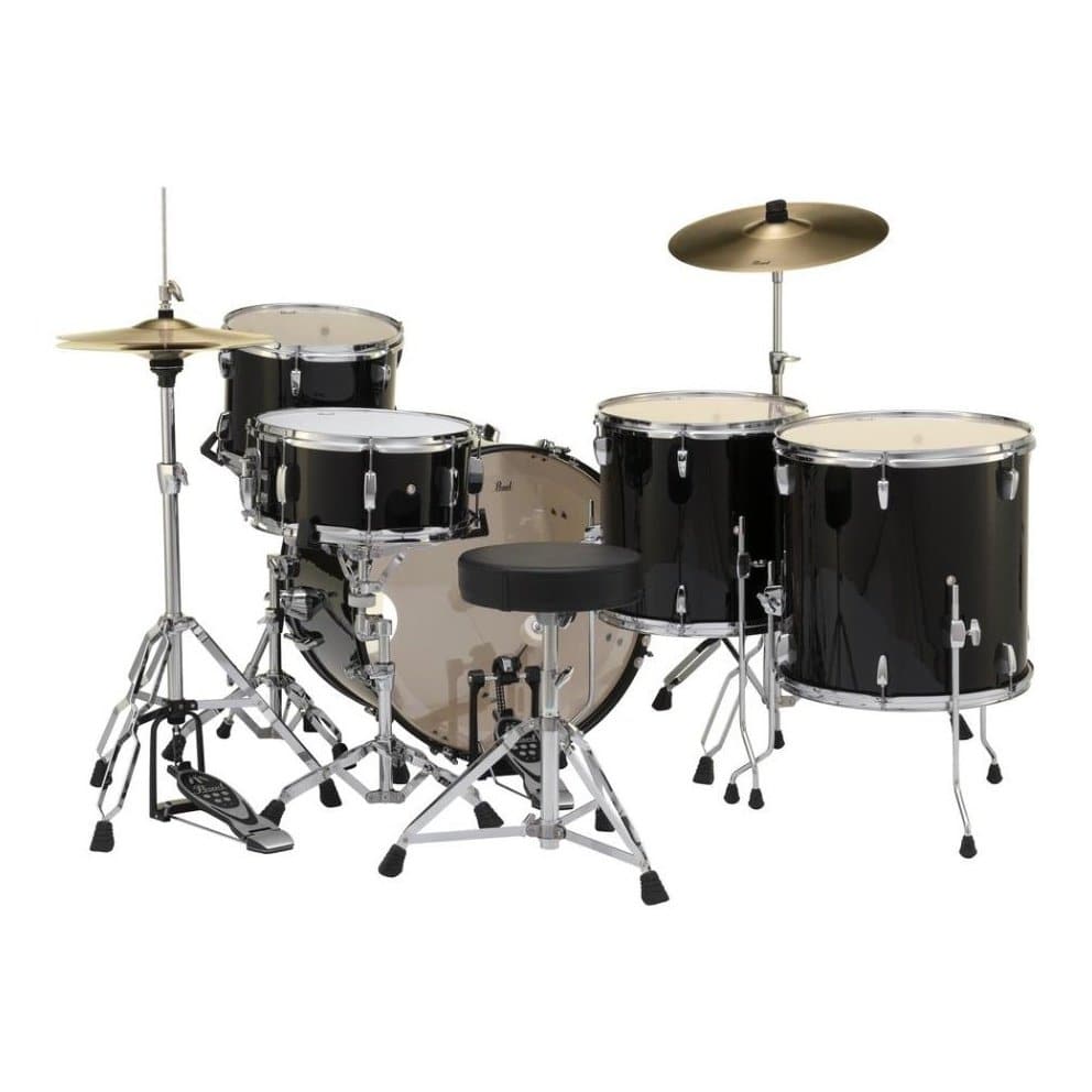 Pearl Roadshow 5 Piece Drum Set With Hardware & Cymbals - Jet Black RS525WFC/C31
