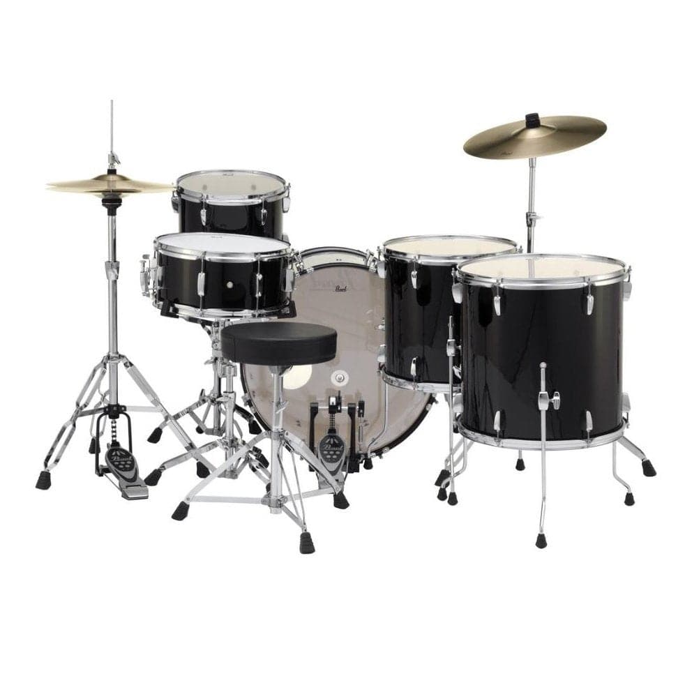 Pearl Roadshow 5 Piece Drum Set With Hardware & Cymbals - Jet Black RS525WFC/C31