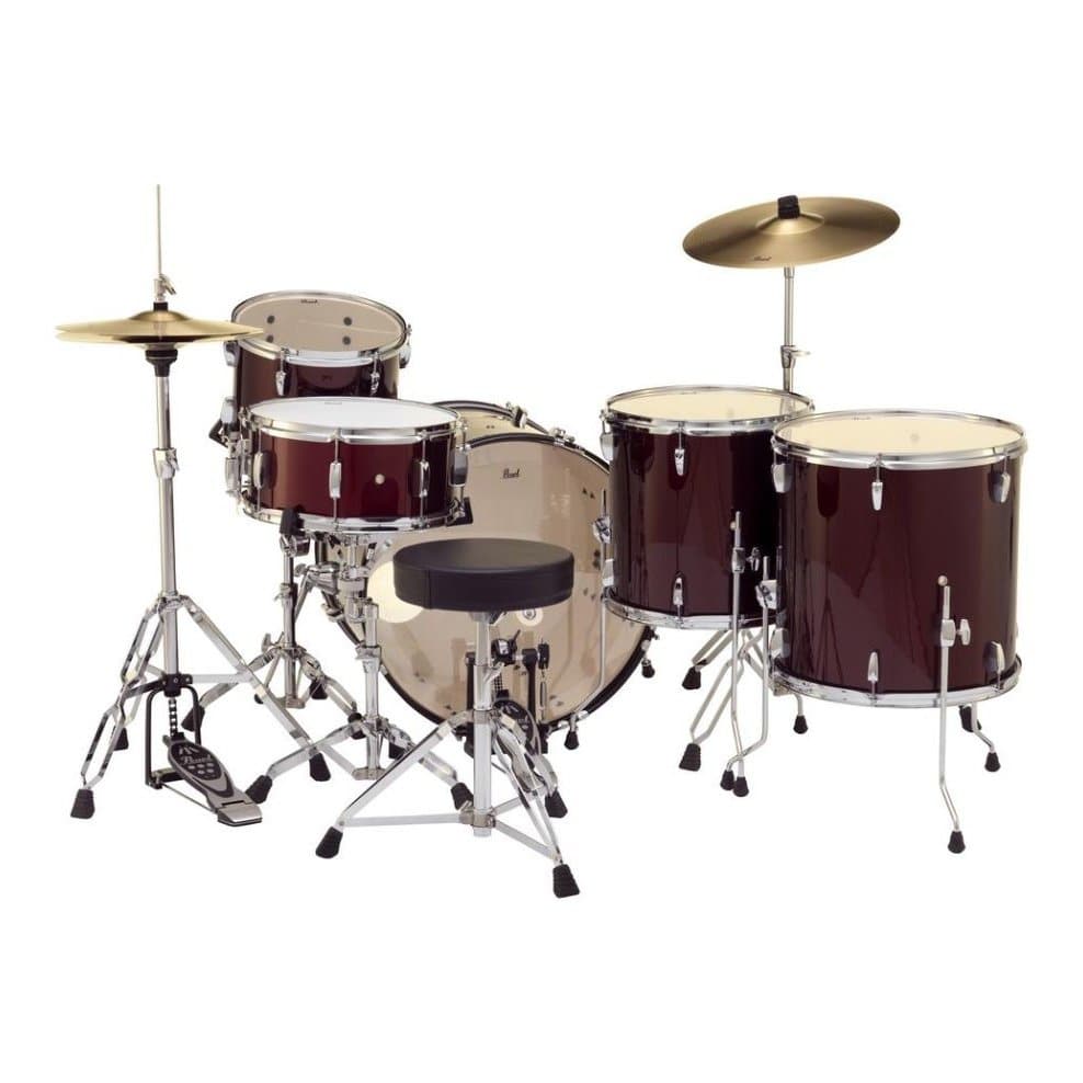 Pearl Roadshow 5 Piece Drum Set With Hardware & Cymbals - Wine Red
