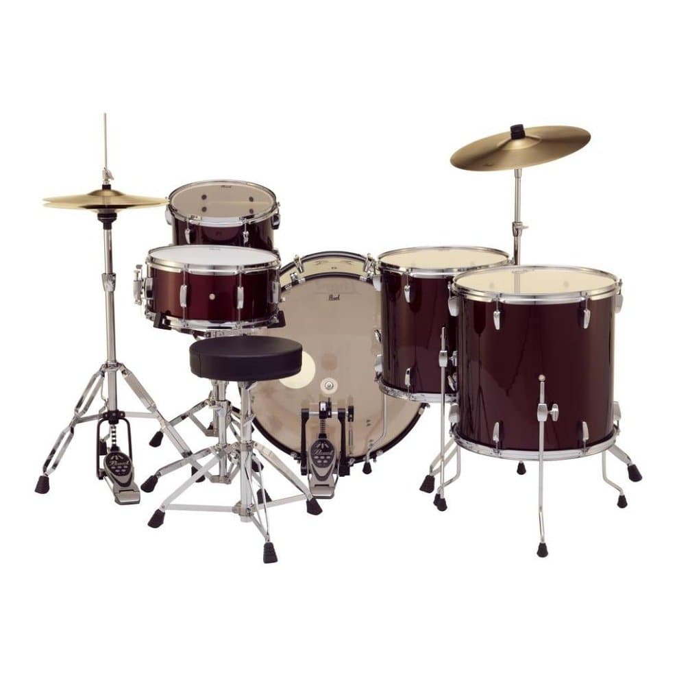 Pearl Roadshow 5 Piece Drum Set With Hardware & Cymbals - Wine Red